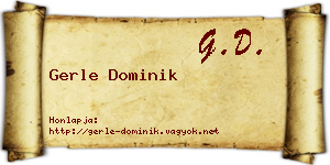 Gerle Dominik névjegykártya
